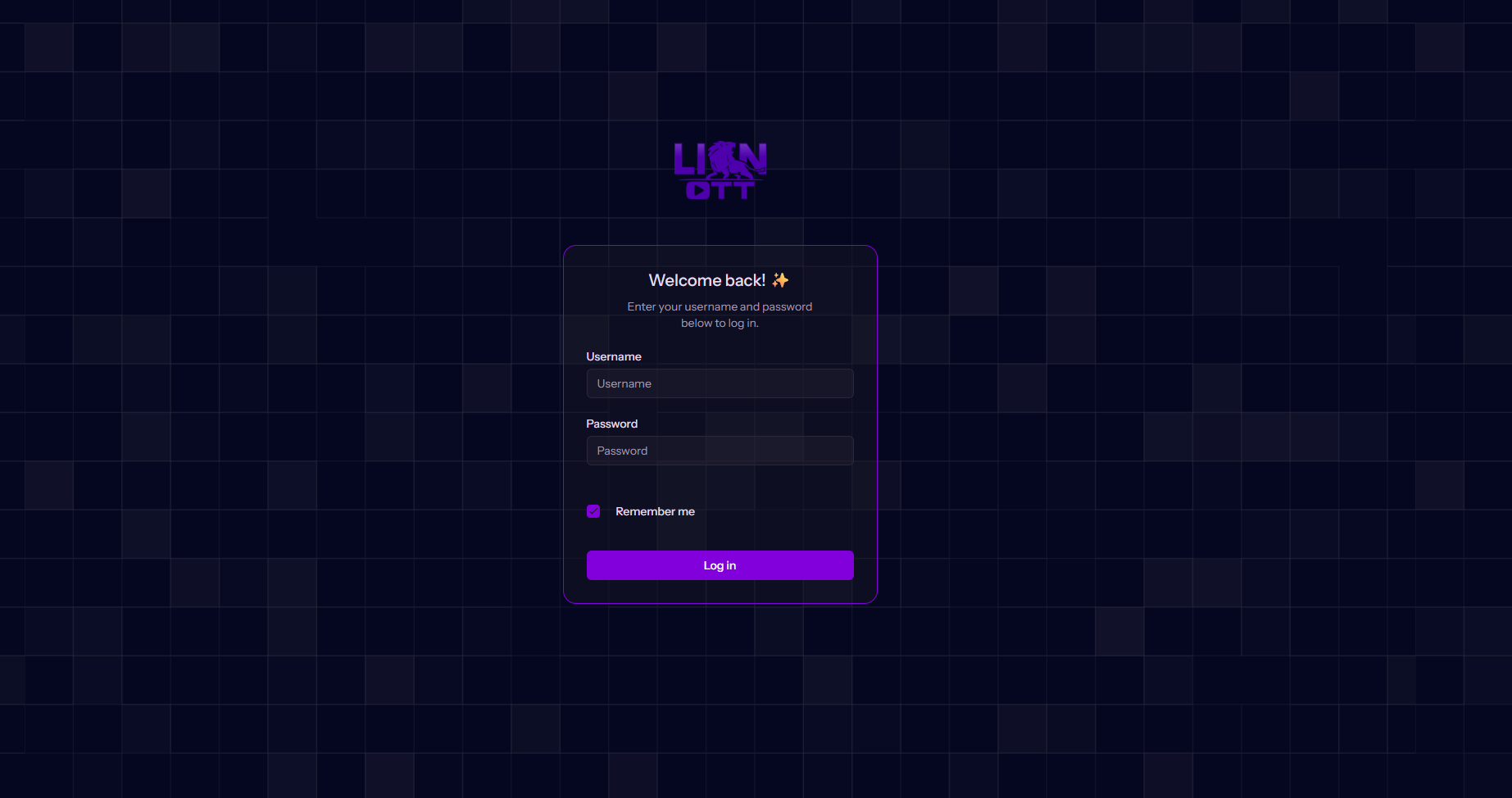 LION OTT reseller panel dashboard